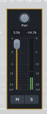 Mixer Channels Volume & Pan